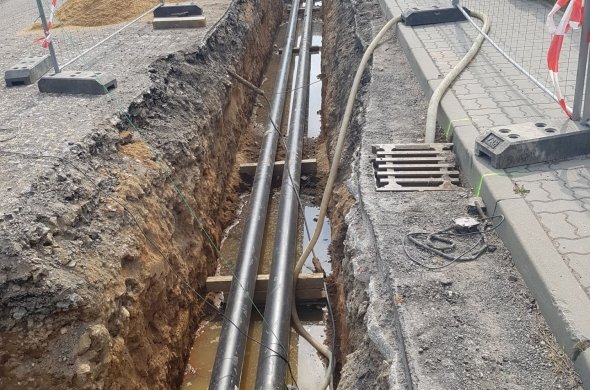 Výstavba teplovodu na Strkovské ulici